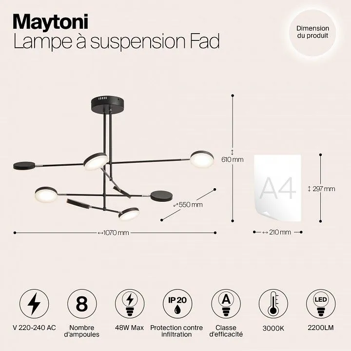 Люстра на штанге Maytoni ФАД MOD070PL-L48B3K