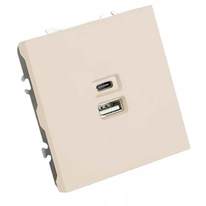 Розетка 2хUSB type A и C без рамки Stekker Эмили 49905