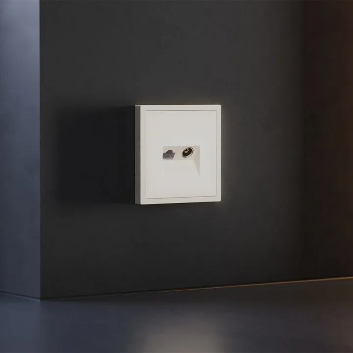Накладка для ТВ-розетки и RJ-11 или RJ-45 Voltum S70 VLS002713