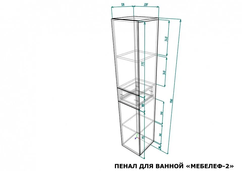 Шкаф для белья Мебелеф-2