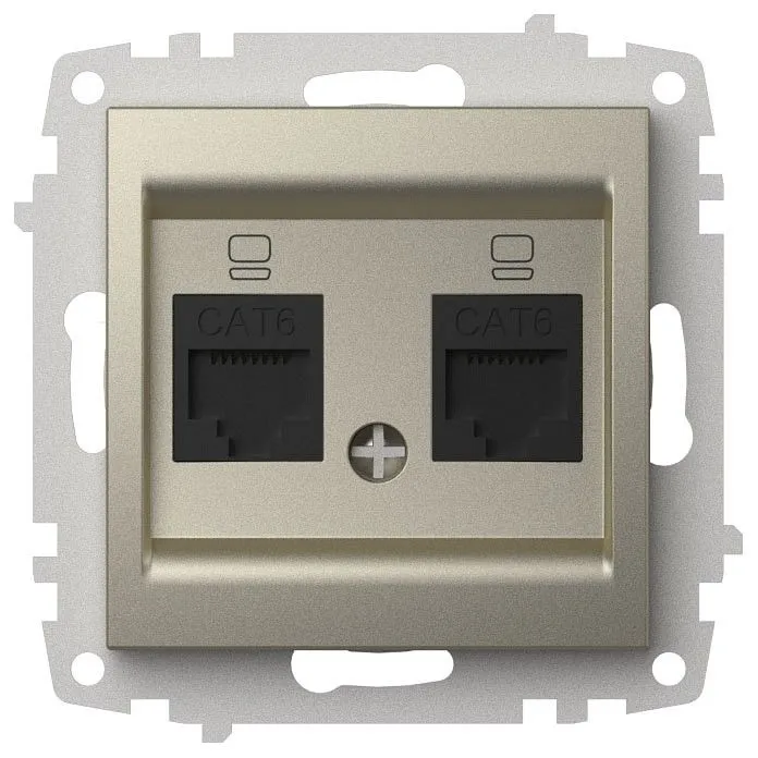 Розетка двойная Ethernet RJ-45 без рамки Elbi Eleсtriс Zena Vega 609-011400-248