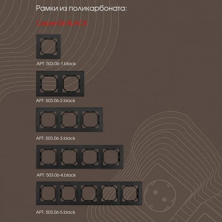 Выключатель трехклавишный без рамки Arte Milano 206 206.30-3.black