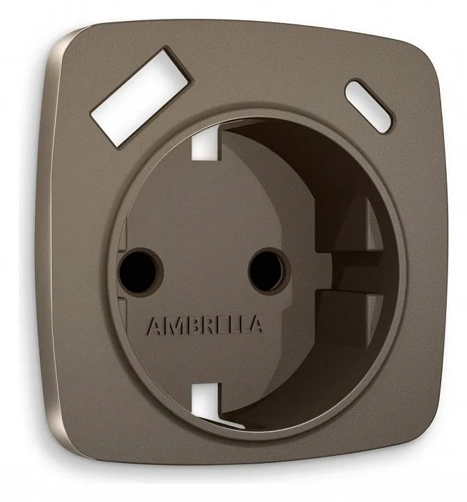 Накладка для розетки с заземлением и со шторками и 2хUSB type A и C Ambrella Volt OMEGA OP6400