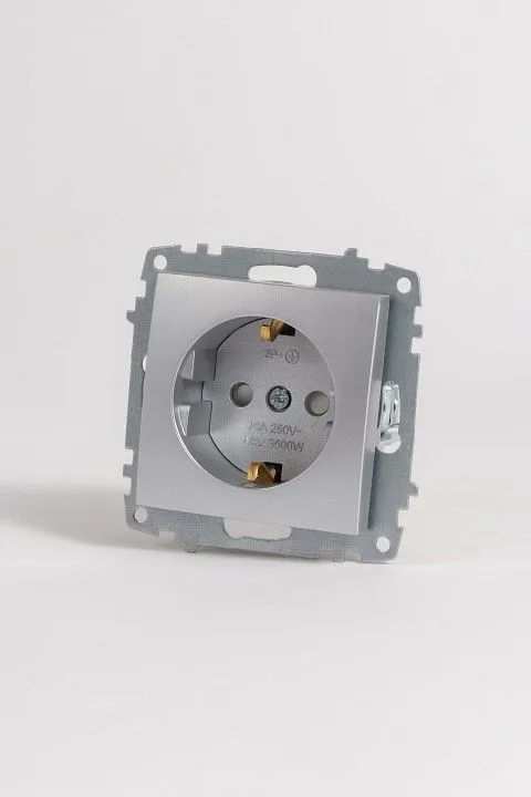 Розетка с заземлением и со шторкой, без рамки Elbi Eleсtriс Zena Vega 609-011000-243