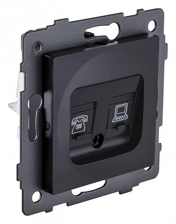 Розетка двойная RJ-11 и Ethernet RJ-45, без рамки Kollinger  REA-011BM