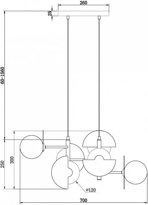 Подвесная люстра Freya Сепия FR5391PL-06CFL