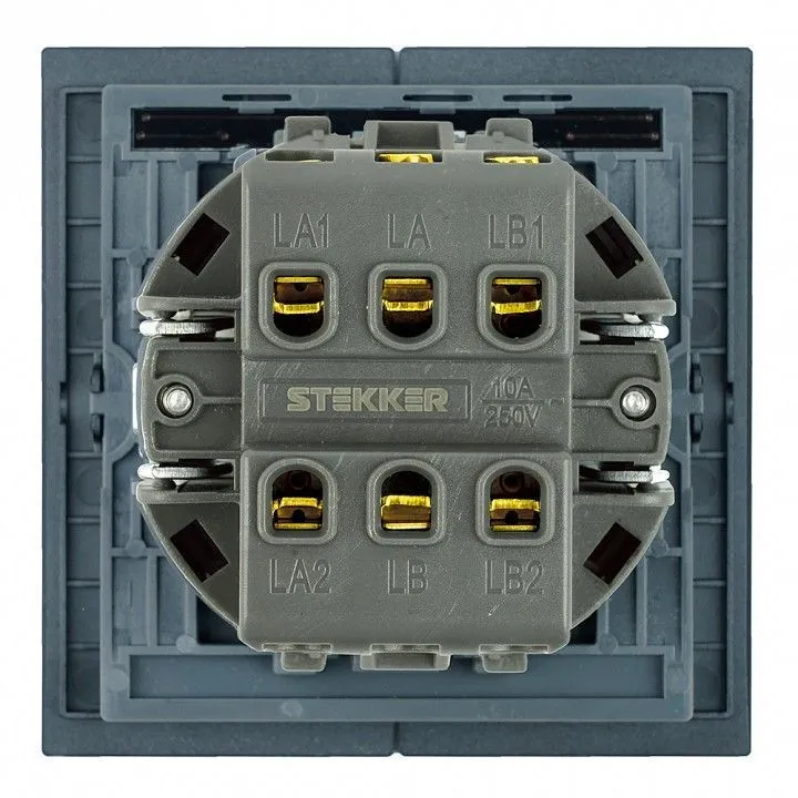 Переключатель двухклавишный без рамки Stekker Мия 50448