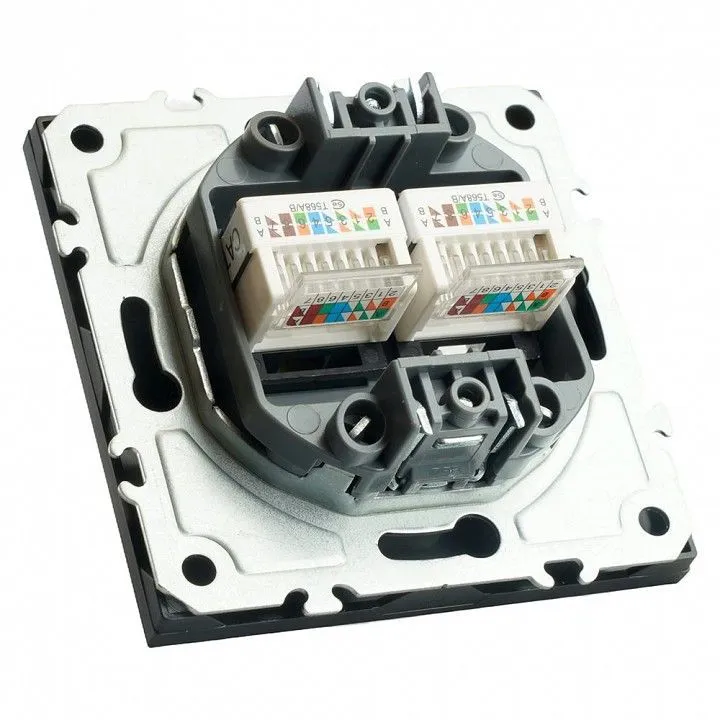 Розетка двойная Ethernet RJ-45 без рамки Stekker Эмили 49848