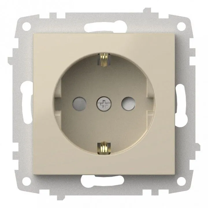 Розетка с заземлением и со шторкой, без рамки Elbi Eleсtriс Zena Vega 609-010300-243