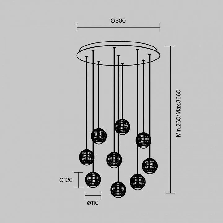 Подвесная люстра Maytoni Сапфир MOD293PL-L56BS3K