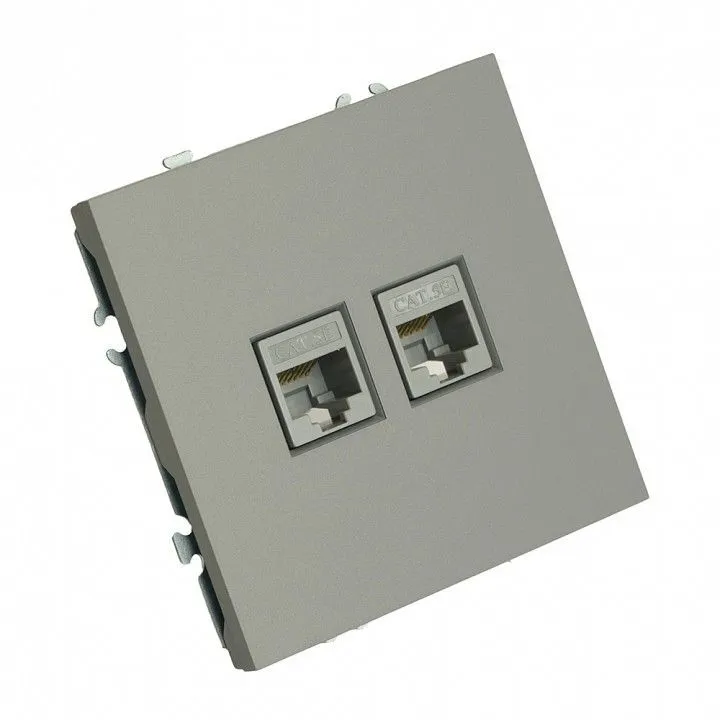 Розетка двойная Ethernet RJ-45 без рамки Stekker Эмили 49952