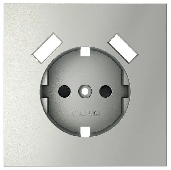 Накладка для розетки с заземлением и со шторками и 2хUSB type A Voltum S70 VLS000905