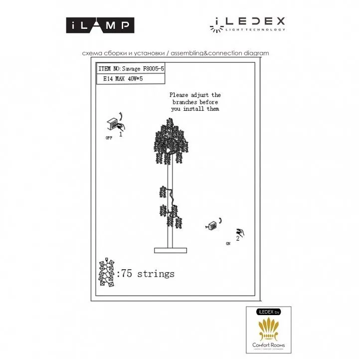 Торшер iLamp Savage F8005-5 GD