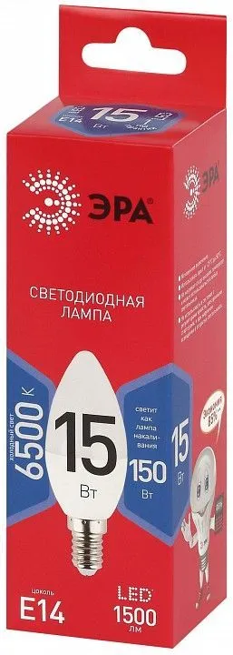 Лампа светодиодная Эра  E14 15Вт 6500K LED B35-15W-865-E14 R