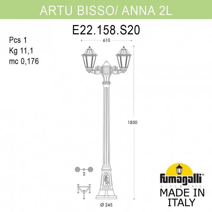 Фонарный столб Fumagalli ANNA E22.158.S20.BXE27