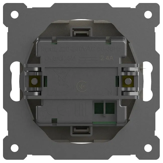 Розетка 2хUSB type A без рамки Elbi Eleсtriс Zena Vega 609-011400-143