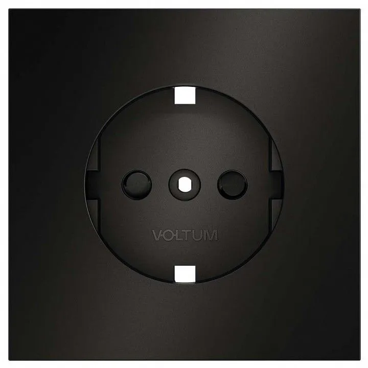 Накладка для розетки с заземлением и со шторками Voltum S70 METAL VLSM000712