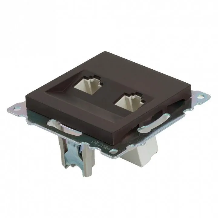 Розетка двойная Ethernet RJ-45 без рамки Stekker Катрин 50006