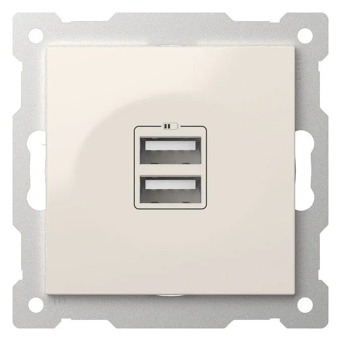 Розетка 2хUSB type A без рамки Elbi Eleсtriс Zena Vega 609-010200-143