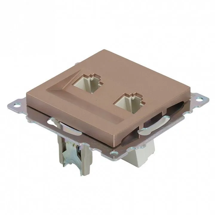 Розетка двойная Ethernet RJ-45 без рамки Stekker Катрин 50004