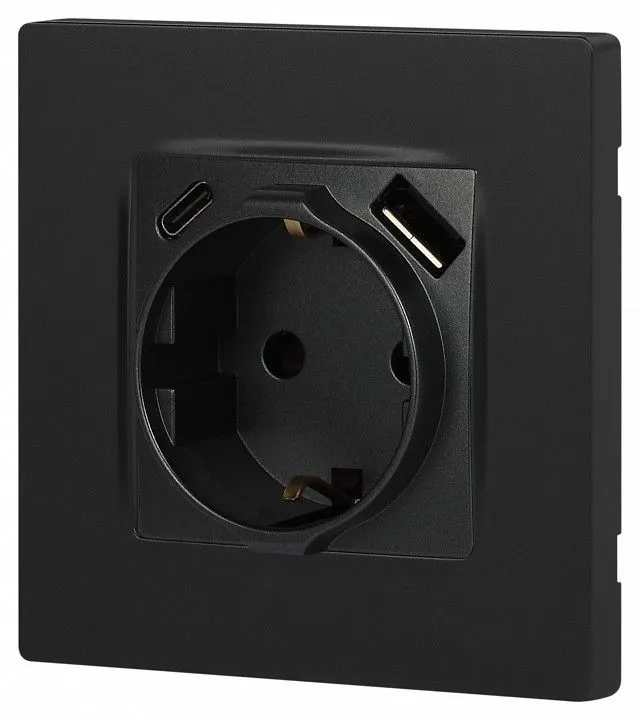 Розетка с заземлением и со шторкой и 2хUSB, без рамки Эра Эра 12 12-4108-12