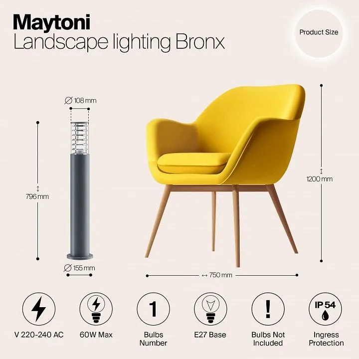 Наземный низкий светильник Maytoni Outdoor Бронкс O576FL-01GR1