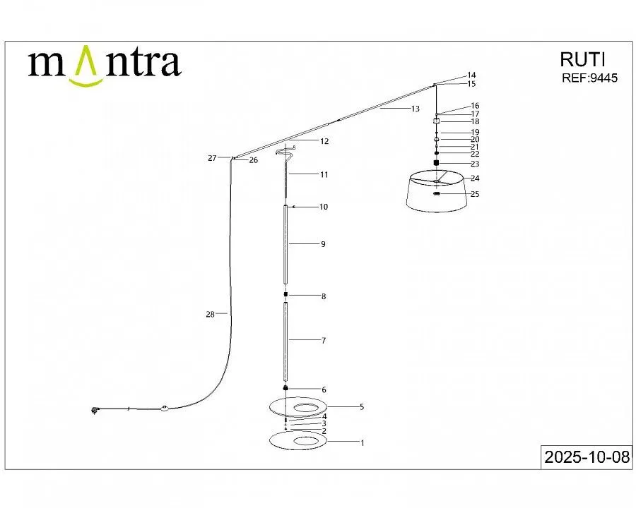 Торшер Mantra Ruti Ricca 9445