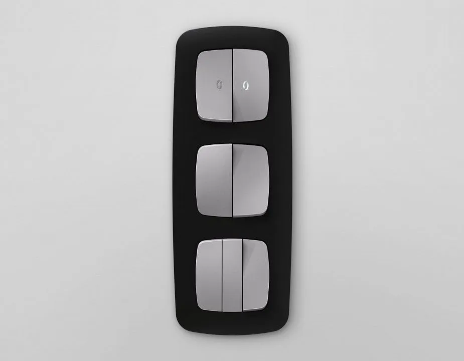 Выключатель перекрестный двухклавишный без рамки Ambrella Volt OMEGA MO503030