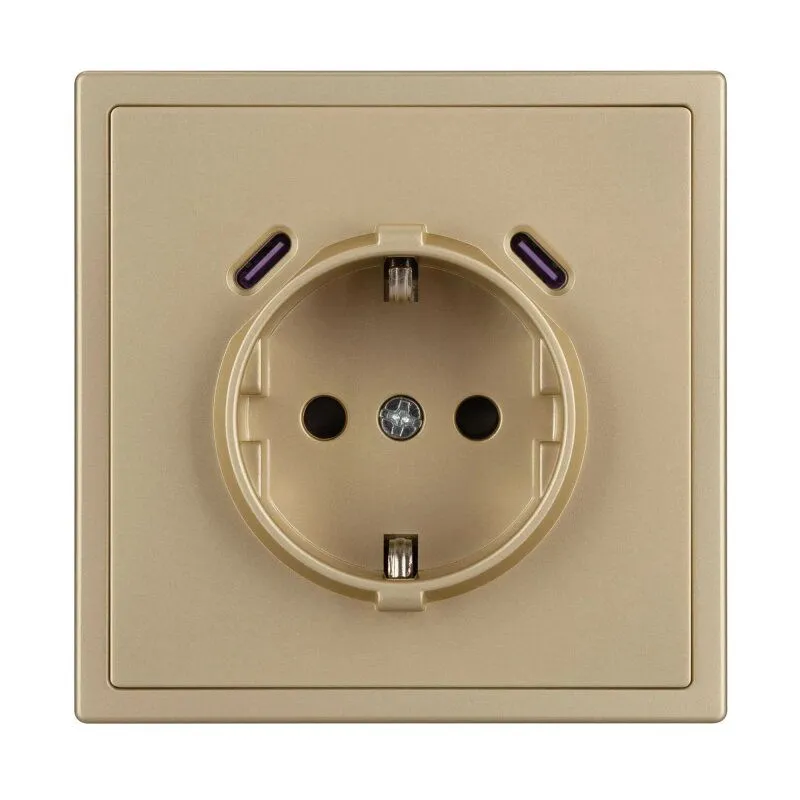 Розетка с заземлением и со шторкой и 2хUSB C, без рамки Arlight NOBE 061815(1)