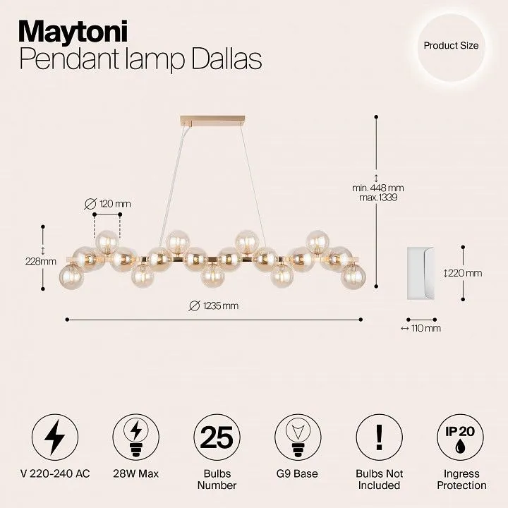Подвесная люстра Maytoni Даллас MOD547PL-25G
