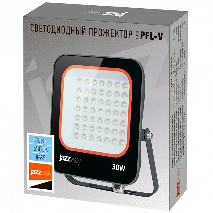 Настенно-потолочный прожектор Jazzway  PFL- V  30w  6500K IP65