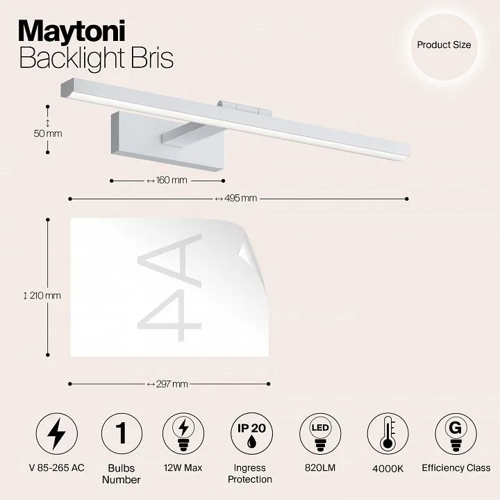 Подсветка для зеркала Maytoni Дуновение MIR008WL-L12W4K