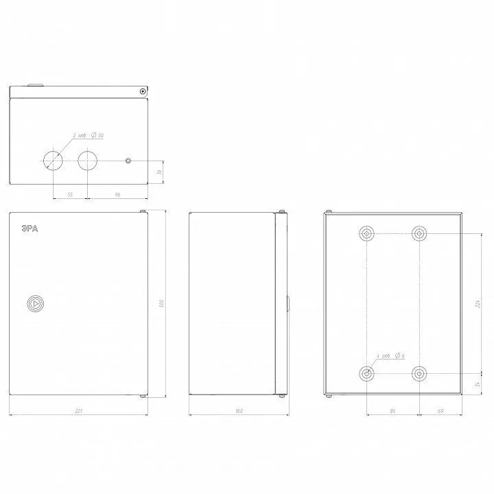 Электрический щиток накладной Эра  NO_SIMPLE_STM_SHMPg-00_IP54
