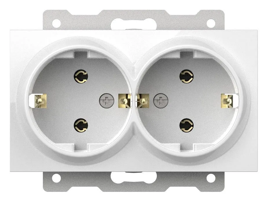 Розетка двойная с заземлением, без рамки Elbi Eleсtriс Zena Vega 609-015600-907
