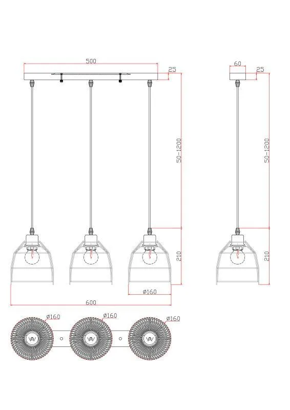Подвесная люстра Freya Mesh FR5334PL-03B