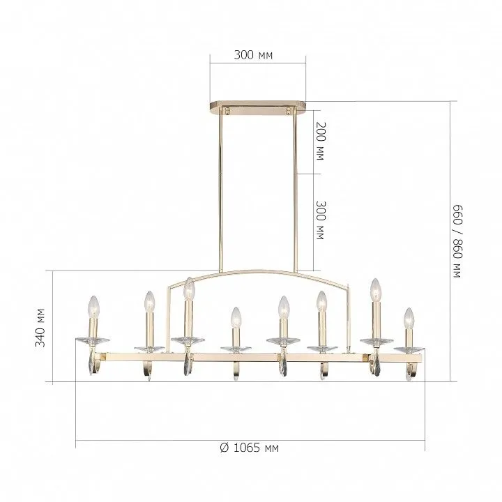 Люстра на штанге ST-Luce BRASS SL1405.223.08