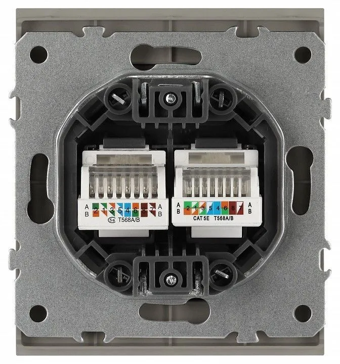 Розетка двойная Ethernet RJ-45 без рамки Эра Arktik Б0070490
