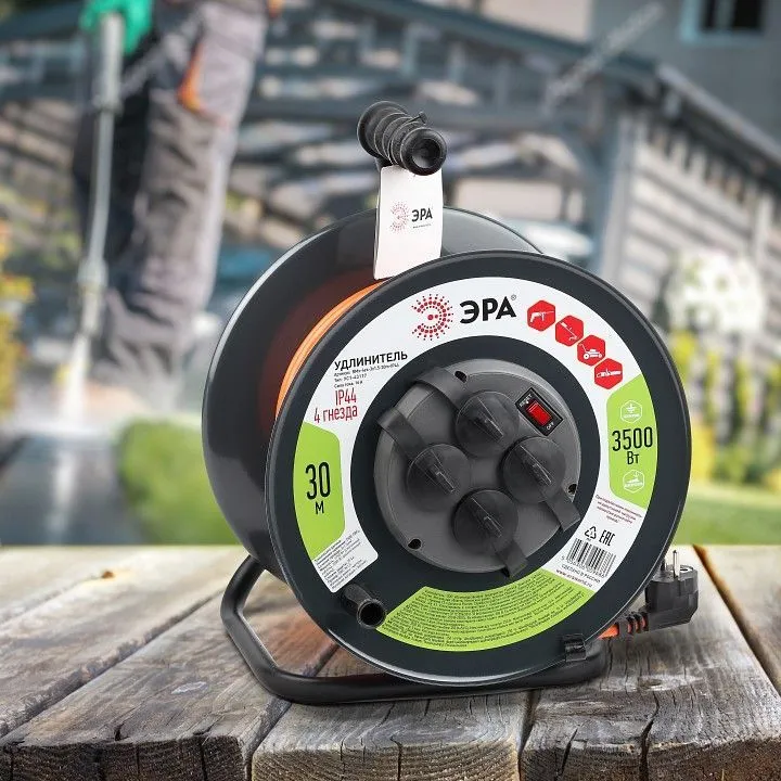 Удлинитель Эра  RMx-4es-3x1.5-30m-IP44