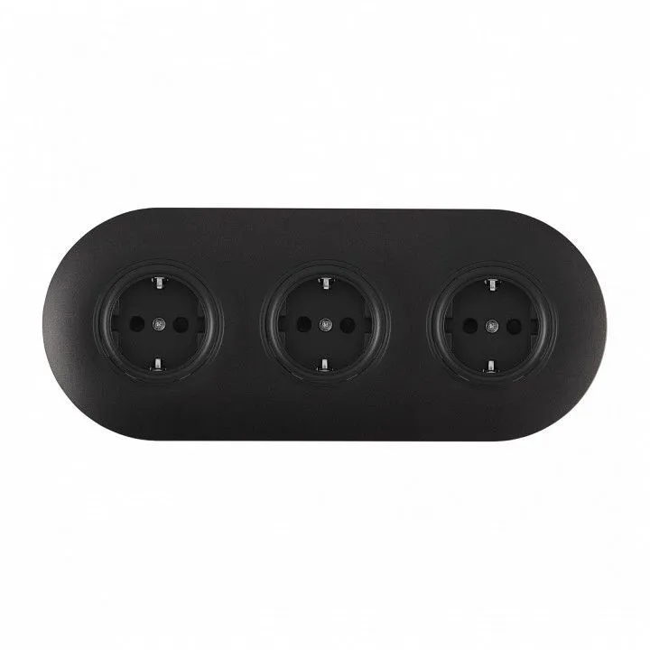 Розетка с заземлением и со шторкой Arte Milano SET08-3 SET08-3-40-1x3 black
