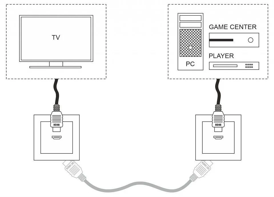 Розетка HDMI без рамки Werkel черный матовый W1186008