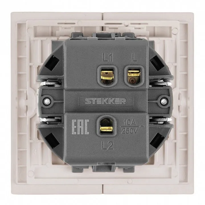 Переключатель одноклавишный без рамки Stekker Мия 50477