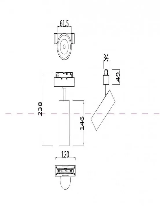 Светильник на штанге Maytoni Technical Фокус TR019-2-15W3K-B