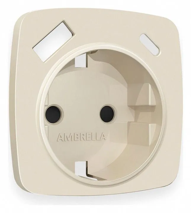 Накладка для розетки с заземлением и со шторками и 2хUSB type A и C Ambrella Volt OMEGA OP3300