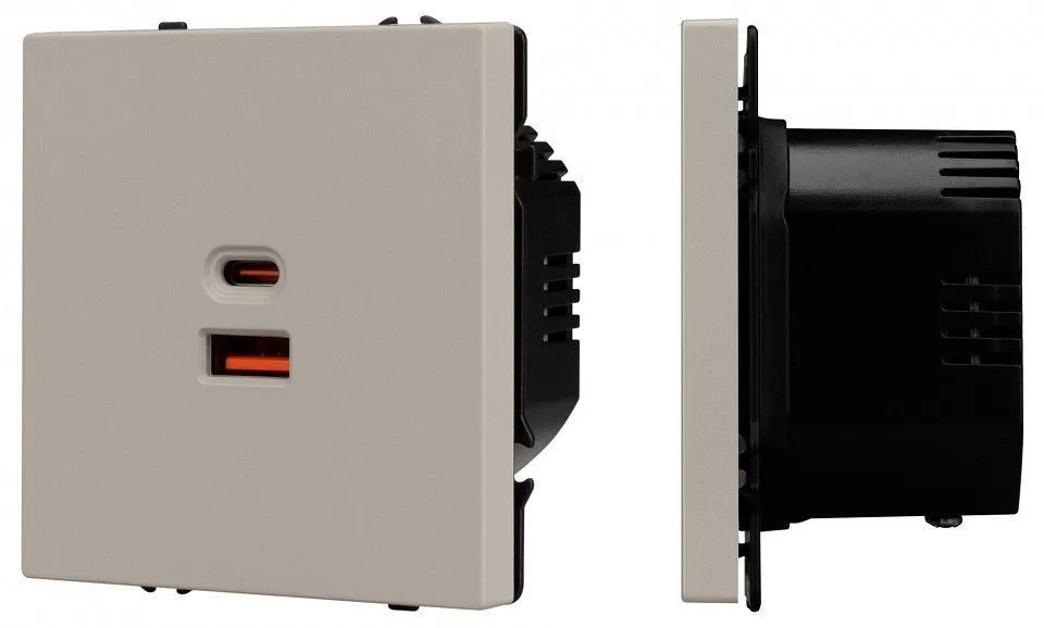 Розетка с заземлением и 2хUSB type A и C, без рамки Arlight SCT-NOBE 059446