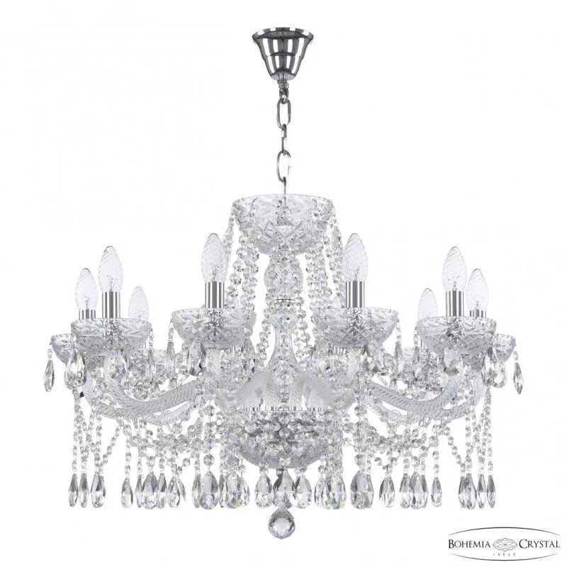 Подвесная люстра Bohemia Ivele Crystal 5413 5413/10/240 Ni Clear/M-1F