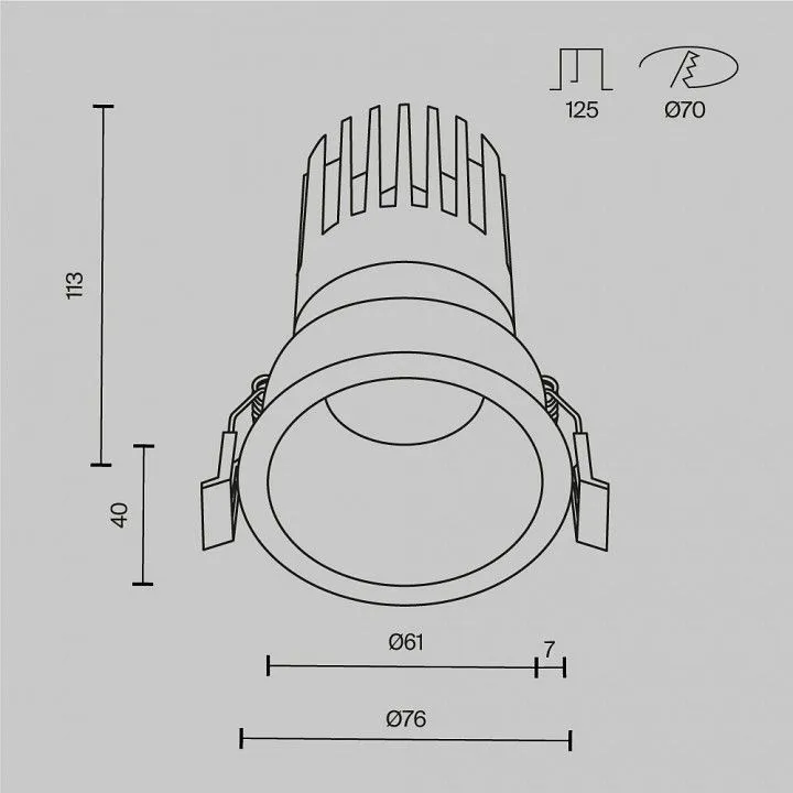 Встраиваемый светильник Maytoni Technical Омут DL118-15W-4K-W