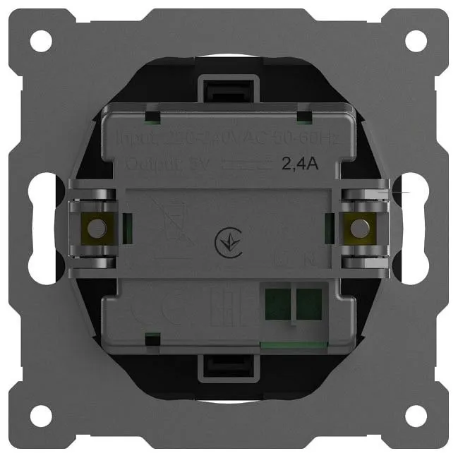 Розетка 2хUSB type A без рамки Elbi Eleсtriс Zena Vega 609-014800-143