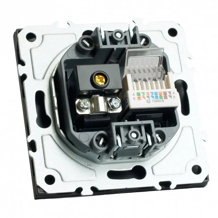 ТВ-розетка и розетка Ethernet RJ-45 без рамки Stekker Эмили 49846
