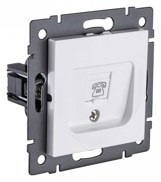 Розетка телефонная RJ-11 со штрокой, без рамки Kollinger  REA-009WH