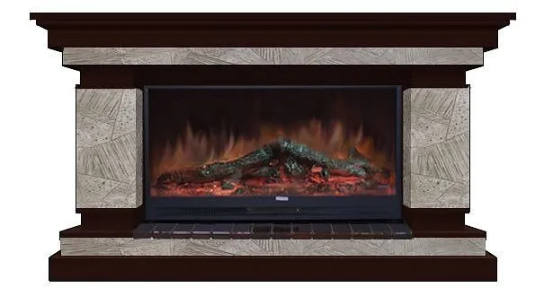 Комплект из электрокамина напольного и портала (143x45x82.5 см) Лорд Карелия Premier S86 ЛО000006